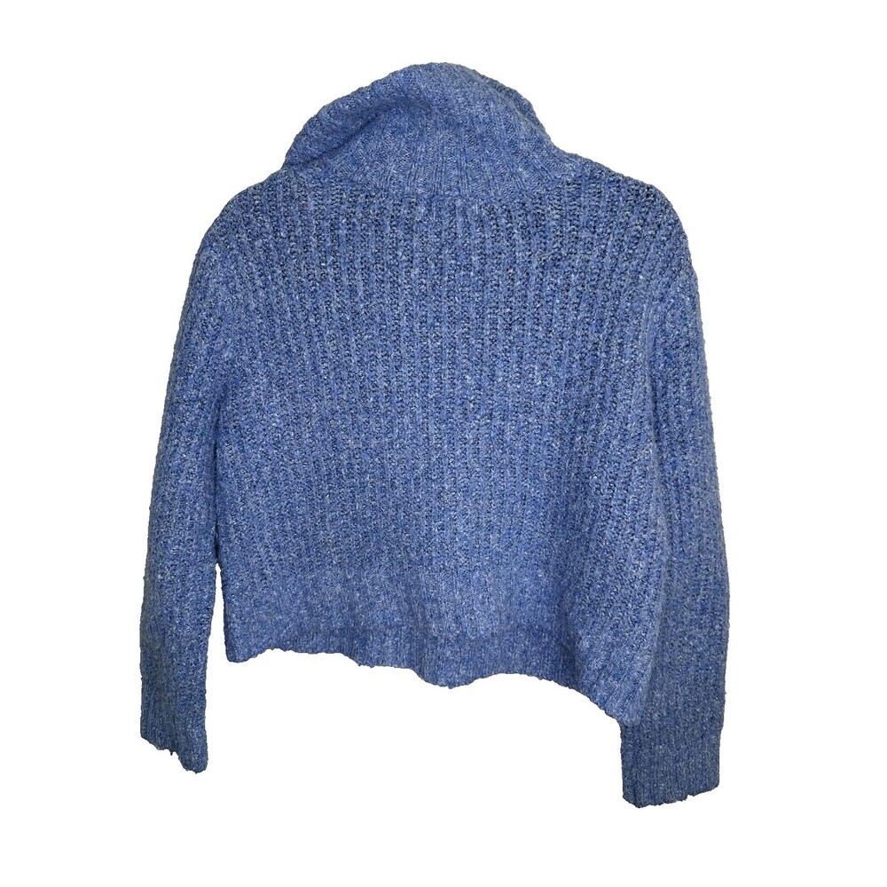 Sincerely Jules Sweater Womens XS Mock Neck Boucle Pullover Wool Blue Half Zip - Picture 6 of 6